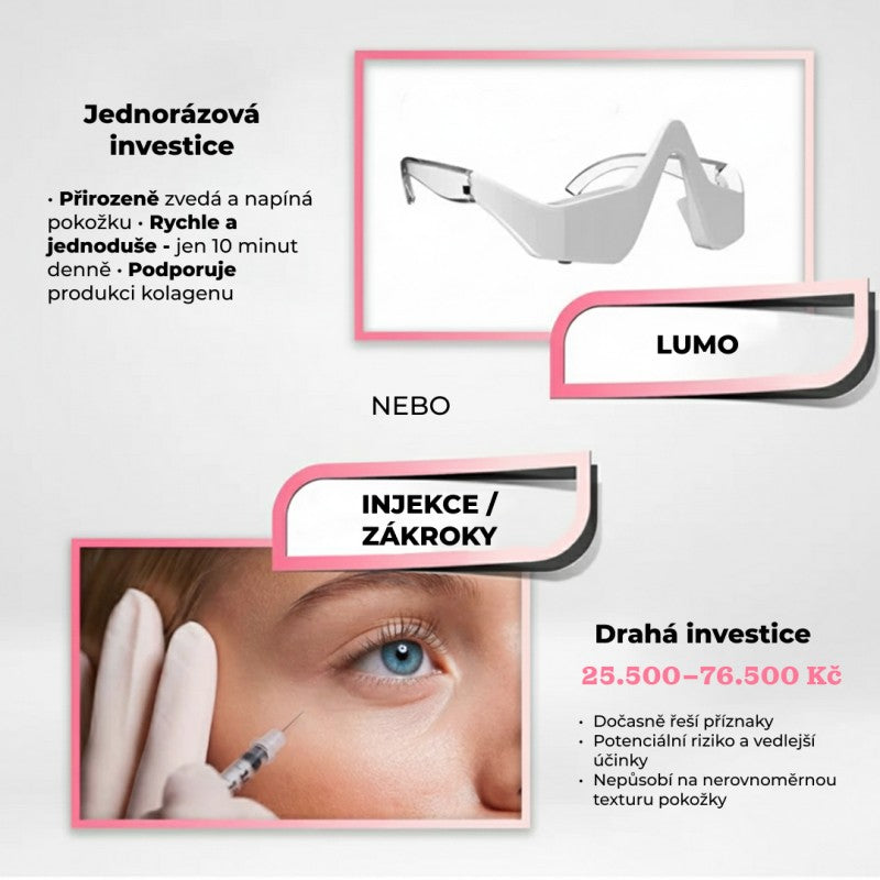 LumoEye 2v1 terapie červeným světlem + EMS pro oční okolí